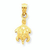 14K Gold Turtle Pendant