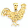 14K Gold Rooster Pendant