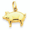 14K Polished Gold Pig Pendant