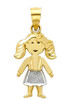 14K Two-Tone Gold Little Girl Charm