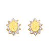 14K Gold Lady of Guadalupe CZ Stud Earrings