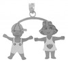 White Gold Baby Charm Pendant -  Boy and Girl