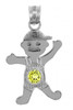 White Gold Baby Charms and Pendants - CZ Yellow Topaz Boy  Birthstone Charm