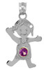 Silver  Baby Charms and Pendants - CZ Amethyst Girl Birthstone Pendant