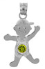 Silver Baby Charms and Pendants - CZ Peridot Boy Birthstone Charm