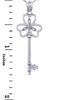 Valentines Special Heart Diamonds - Sterling Silver Key Pendant with Three Hearts Echo (w Chain)