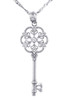 Valentines Special Heart Diamonds - Sterling Silver Key with Diamond (w Chain)