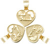 Yellow Gold "BEST FRIENDS" Three Breakable Hearts Pendant