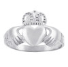 Solid White Gold Traditional Claddagh Ring