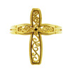 Yellow Gold Filigree Design  Cross Ring