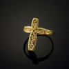 Yellow Gold Filigree Design  Cross Ring