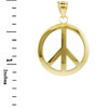 Gold Peace Symbol Pendant (L)
