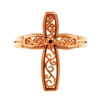 Rose Gold Filigree Design  Cross Ring