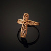 Rose Gold Filigree Design  Cross Ring