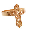 Rose Gold Thorned Filigree Cross Ring