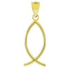 Yellow Gold Ichthus (Fish) Vertical Pendant Necklace