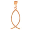 Rose Gold Ichthus (Fish) Vertical Pendant Necklace