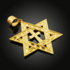 Yellow Gold Jewish Star of David Cross Pendant (L) 2.2"