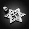 White Gold Jewish Star of David Cross Pendant (L) 2.2"