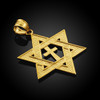 Yellow Gold Jewish Star of David Cross Pendant (M) 1.25"