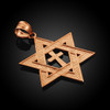 Rose Gold Jewish Star of David Cross Pendant (M) 1.25"