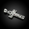 925 Sterling Silver  Lucky Charm Multicolor CZ Cross Pendant