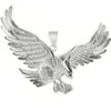 White Gold Eagle Pendant with CZ (Large)