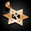 Rose Gold Jewish Star of David with Cross Pendant (M) 1.25"