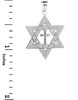 White Gold High Polished Star of David with Cross Pendant