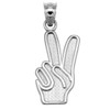 White Gold Peace Hand Pendant Necklace