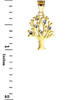 Satin Finish Gold Tree Of Life Charm Pendant Necklace