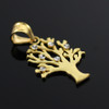 Satin Finish Gold Tree Of Life Charm Pendant Necklace