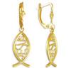 Gold Ichthus "JESUS" Earrings