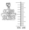 White Gold "CLASS OF 2013" Graduation Charm Pendant