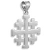Polished Silver Jerusalem "Crusaders" Cross Pendant Necklace