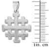 Polished Silver Jerusalem "Crusaders" Cross Pendant Necklace