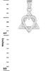 925 Sterling Silver Star of David Heart Charm Pendant (0.9")