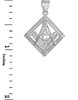 Sterling Silver Freemason Square Masonic CZ Pendant Necklace