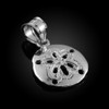 White Gold Sand Dollar Pendant