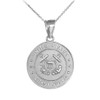 Sterling Silver US Coast Guard Coin Pendant Necklace