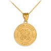 US Navy Solid Gold Coin Pendant Necklace