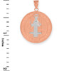 Solid Rose Gold St. Benedict Coin Medallion Pendant (M)
