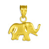 Satin Finish Cute Elephant Gold Charm Pendant Necklace