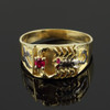 Two-Tone Gold Red CZ Men's Scorpion Ring