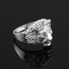 Men's White Gold Lion Head Ring