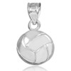 White Gold Volleyball Charm Sports Pendant Necklace