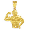 Gold Bodybuilder Charm Sports Pendant Necklace