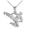 Karate White Gold Sports Pendant Necklace