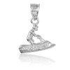 3D Jet Ski Silver Charm Necklace