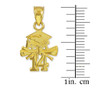 Gold 2014 Graduation Charm Pendant